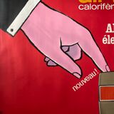 Original poster "Airflam electric ignition" Heating, Savignac 115x153cm 60's