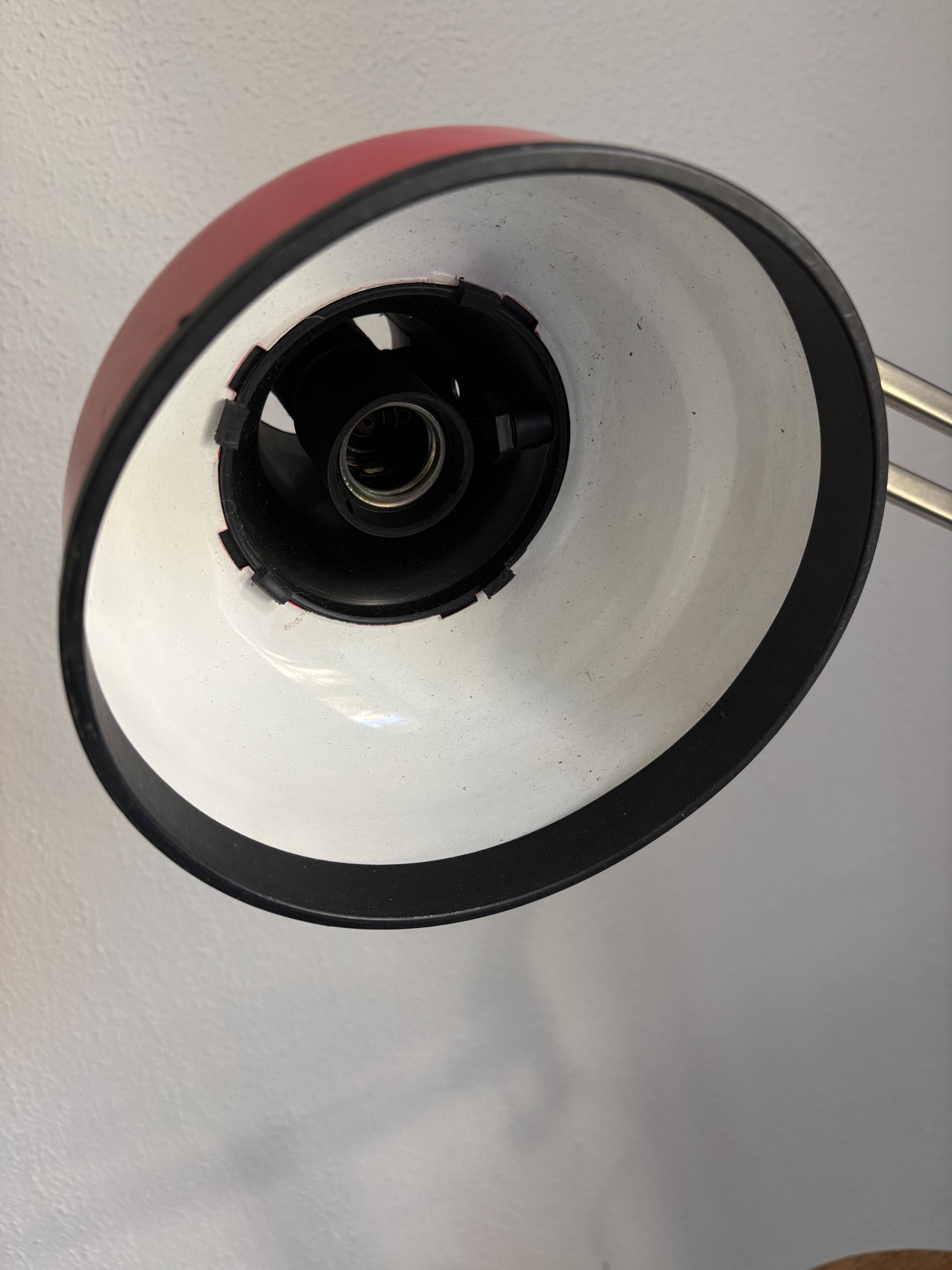 Vintage 1970 Lival P12 architect lamp Finland red steel - 65 cm