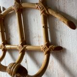 Small vintage rattan hook