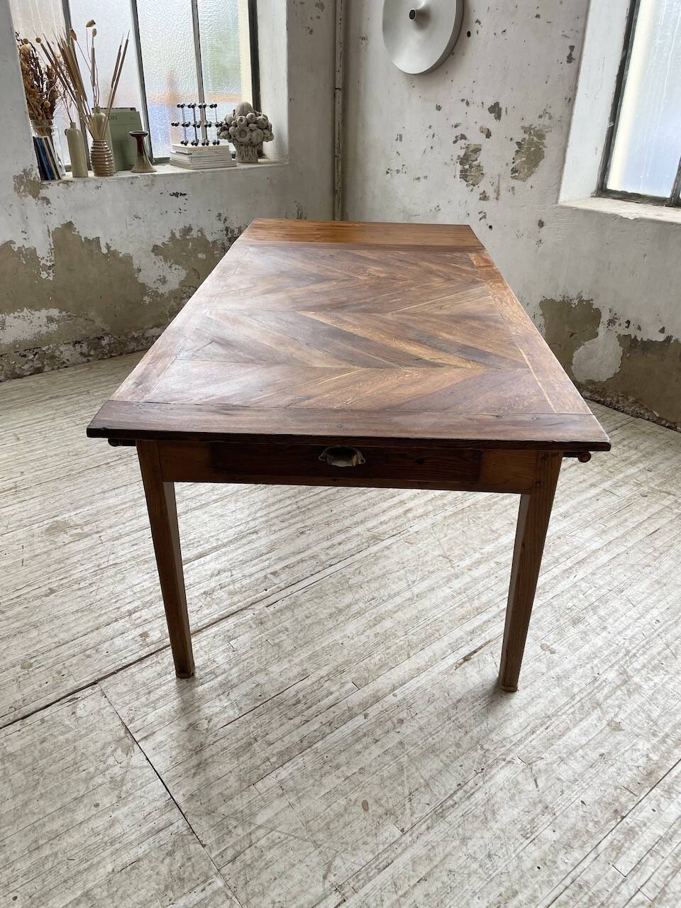 19th century oak farmhouse table 270cm with extensions