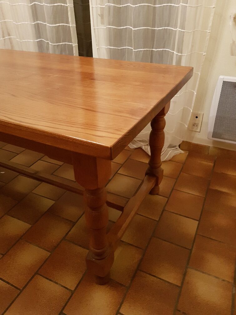 Rectangular oak farm table