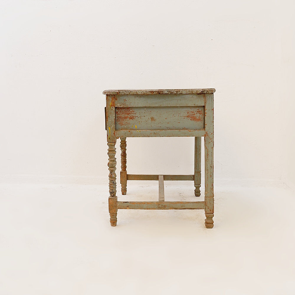 Side table with 2 drawers in patinated wood - 20th century