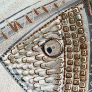 Large German ceramic plate with fish from the mid-century.