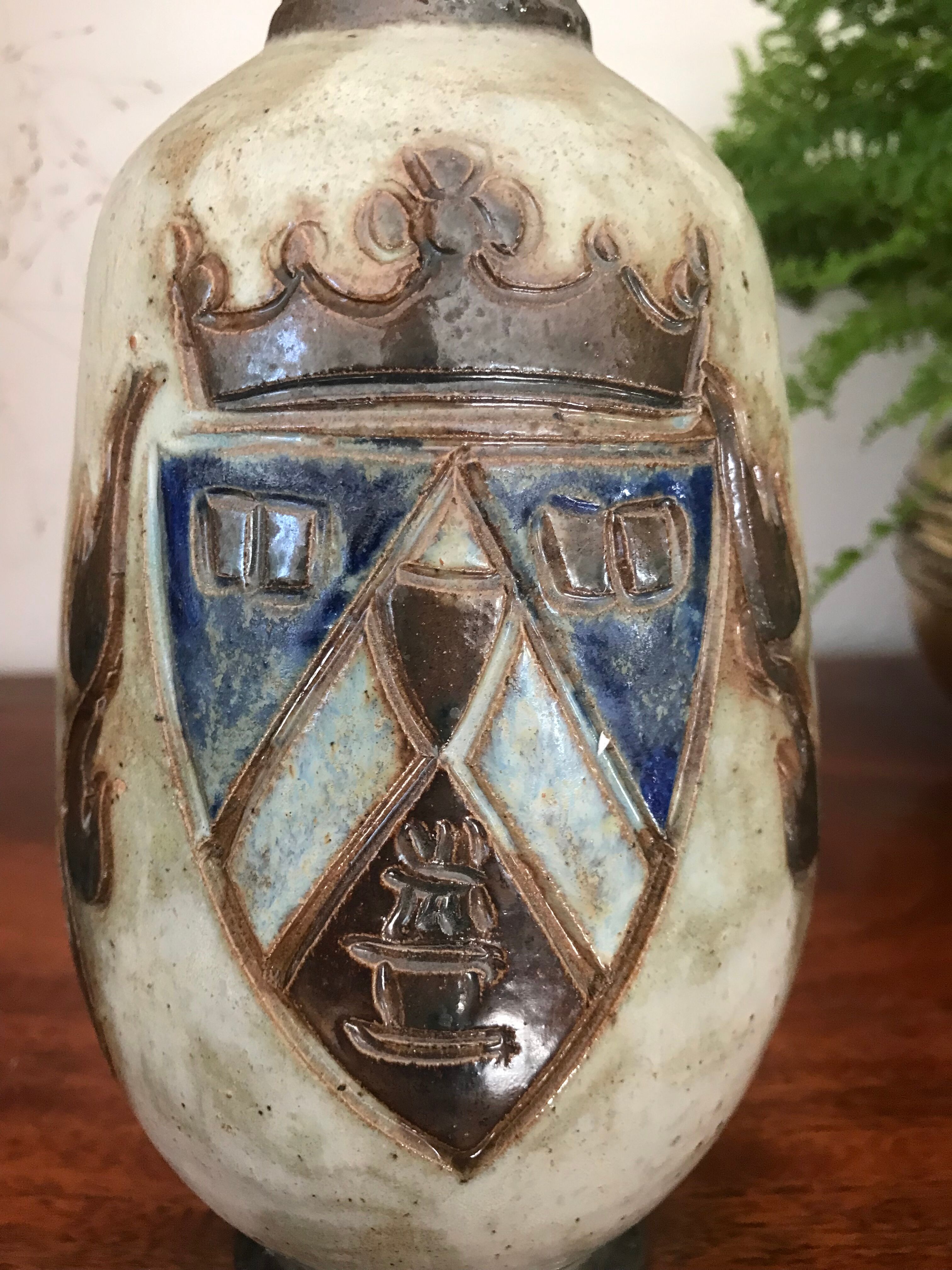 Sandstone vase signed Guérin