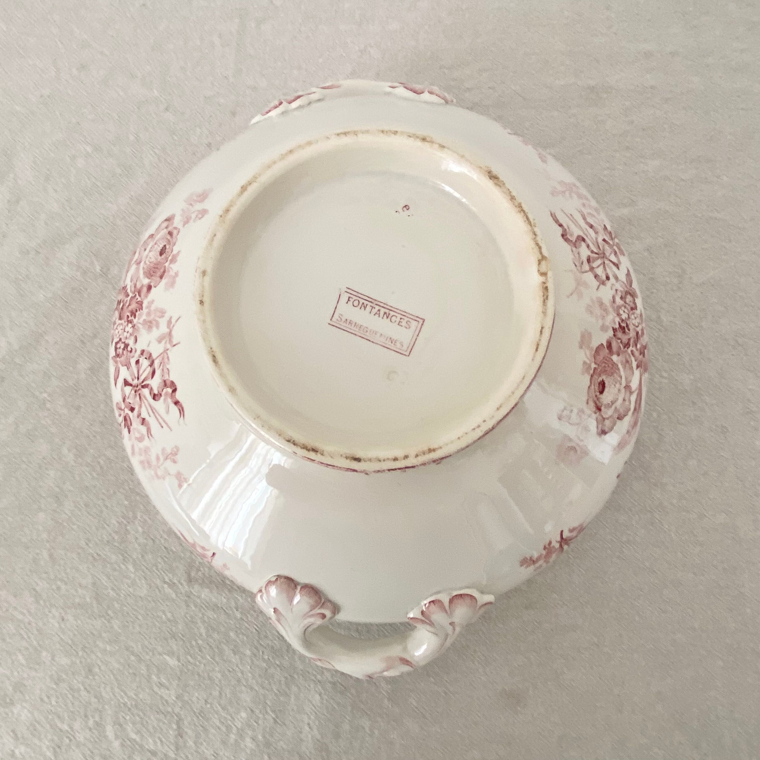 Old soup tureen sarreguemines (fontances) terre de fer