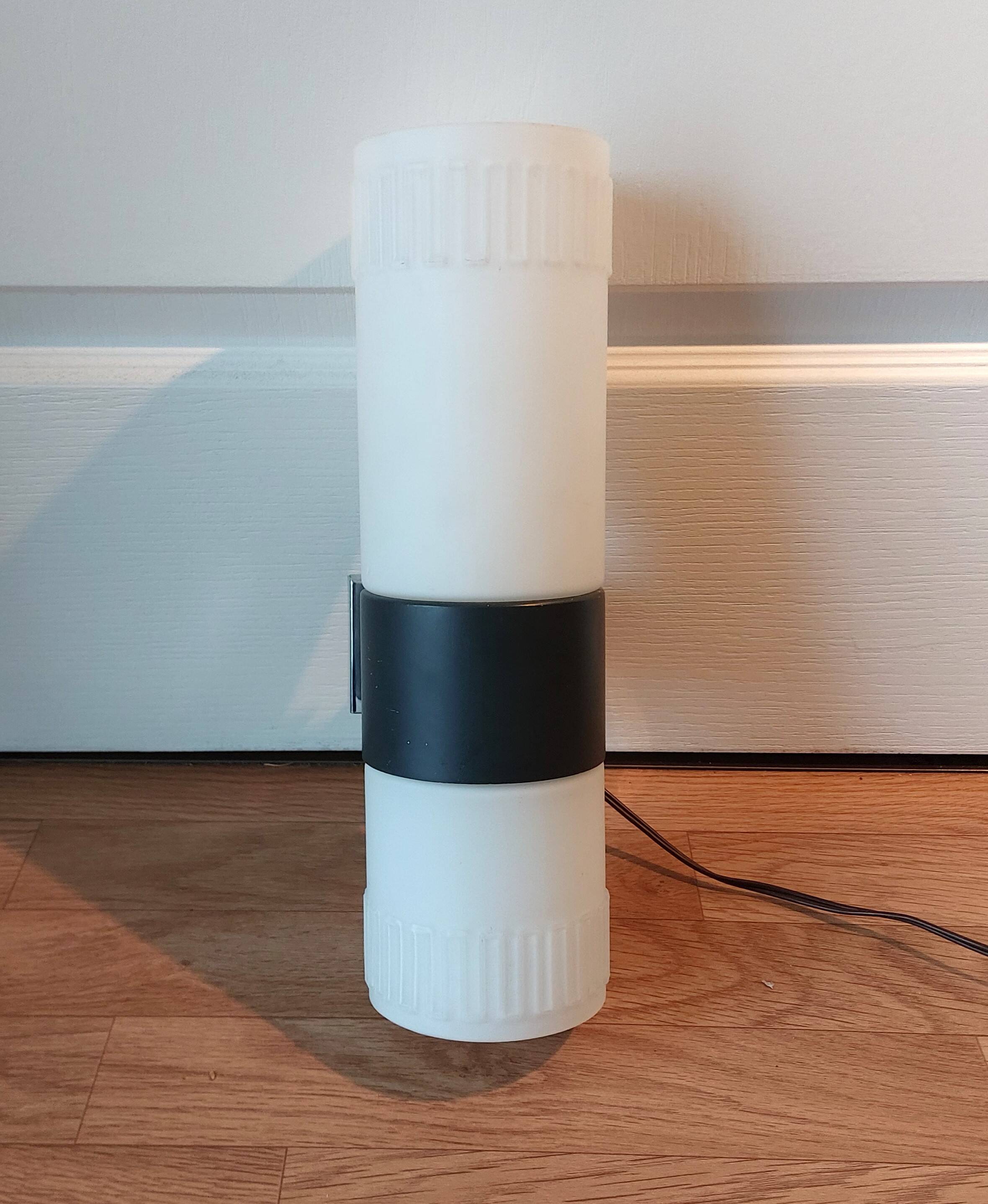 Large vintage cylindrical mid-century wall light.