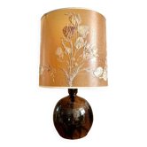 Lampe boule en grès de Guy Baudat, céramique vintage