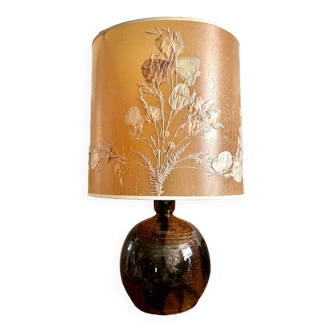 Sandstone ball lamp by Guy Baudat, vintage ceramic