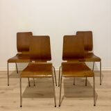 Vintage set of 4 IKEA Gilbert chairs made of bent oak plywood.