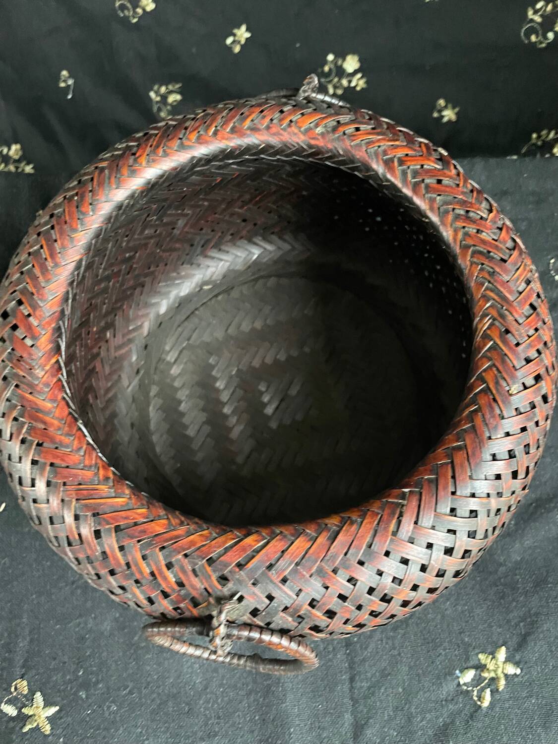 Panier cache-pot Ikebana bambou art japonais XXe siècle
