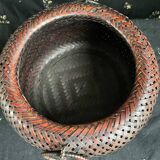 Panier cache-pot Ikebana bambou art japonais XXe siècle