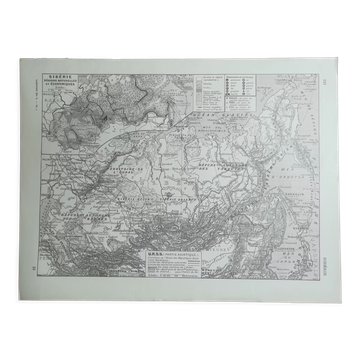 Ancienne carte de la Sibérie de 1928