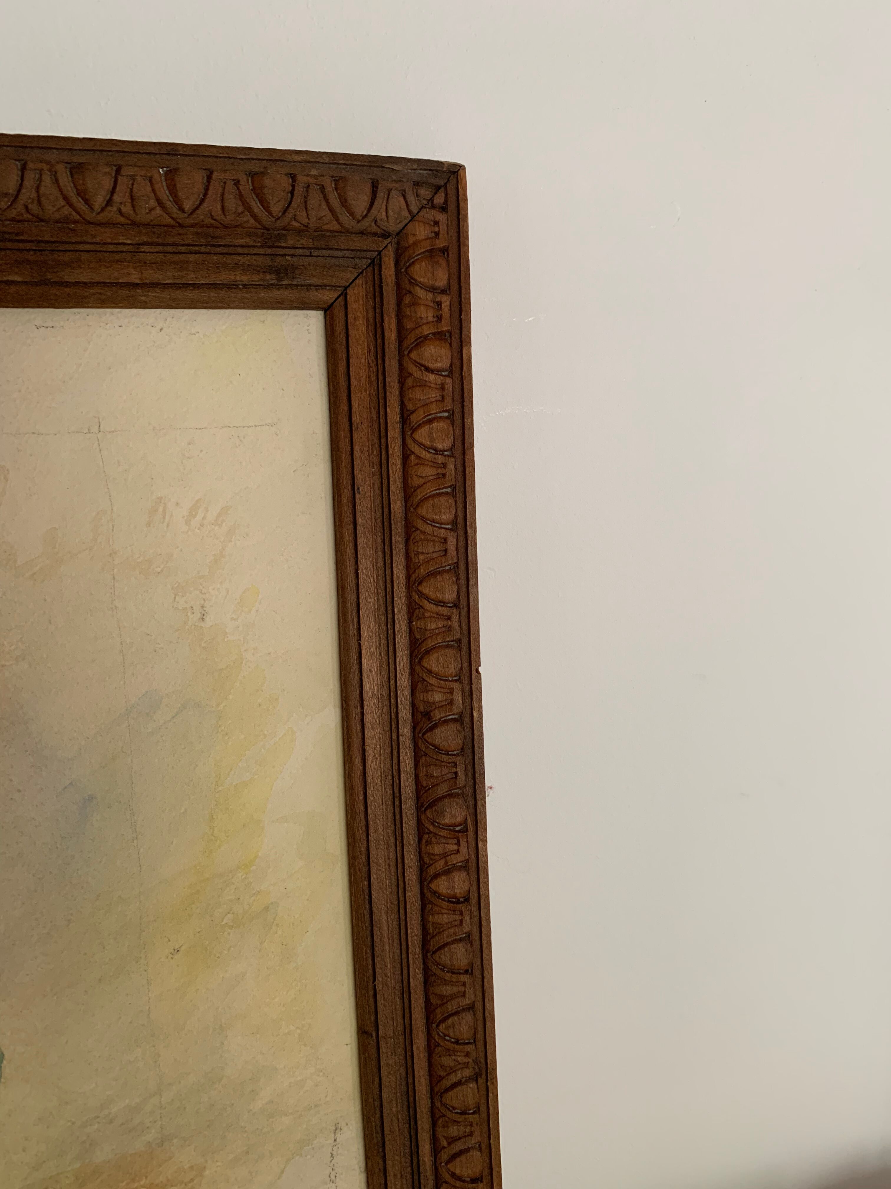 Watercolor in its wooden frame