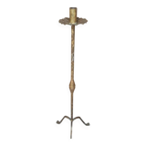 Brutalist gilded wrought iron floor lamp base 1970