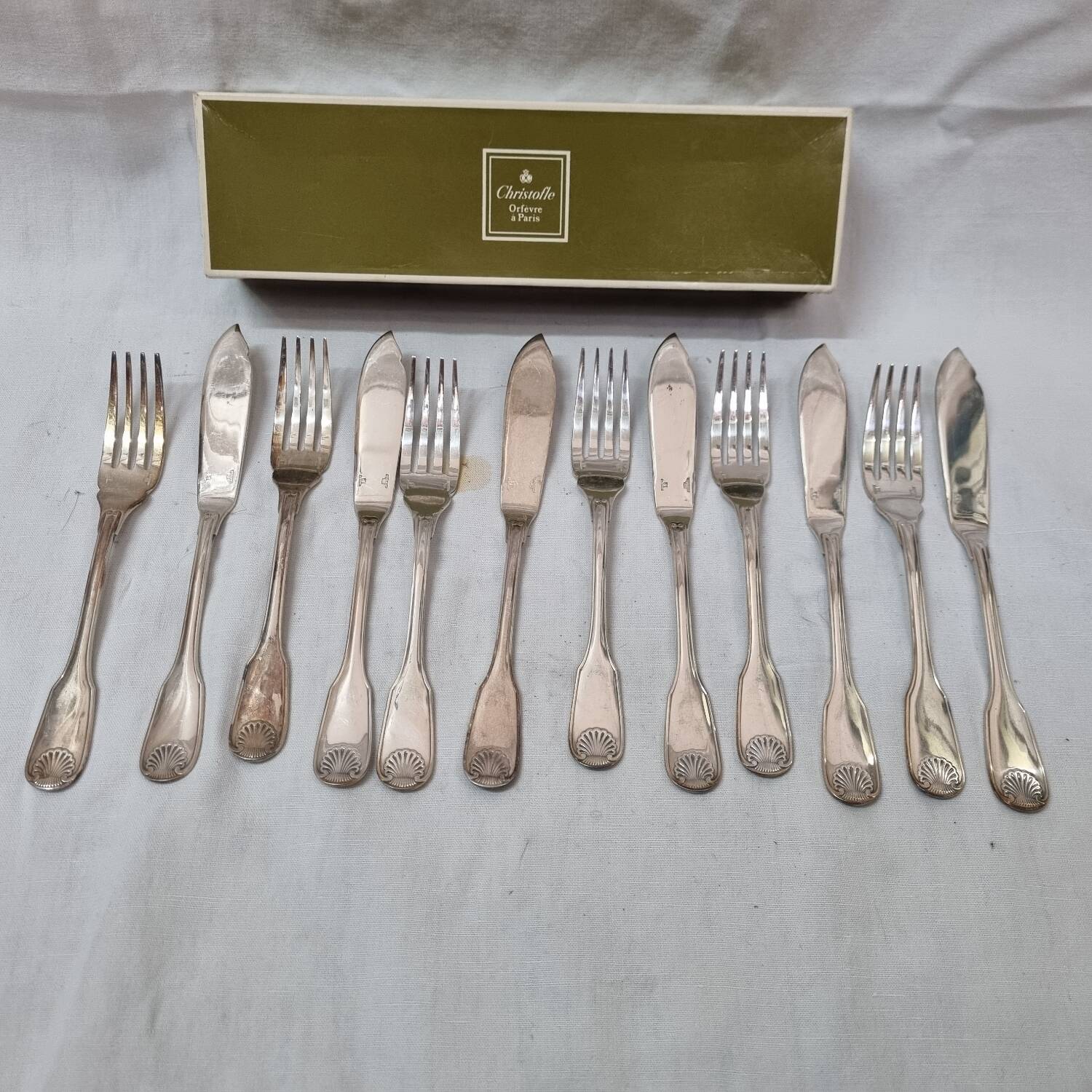 Fish cutlery, Christofle, Vendôme Coquille model