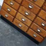 Dutch beech apothecary, filing cabinet, 1950s