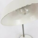 Large steerable desk lamp in white laquered metal 70s