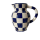 Antique blue and white checkered pitcher