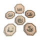 Set of six dessert plates