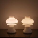 Pair of Scandinavian glass lamps 1970