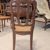6 Louis XV oak caned chairs