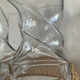 Pair of vintage twisted glass vases