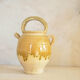 Yellow glazed gargoulette, Provençal jug pitcher