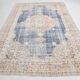 7x11 Soft Beige & Blue Wool Vintage Rug For Living Room, 210x324 Cm