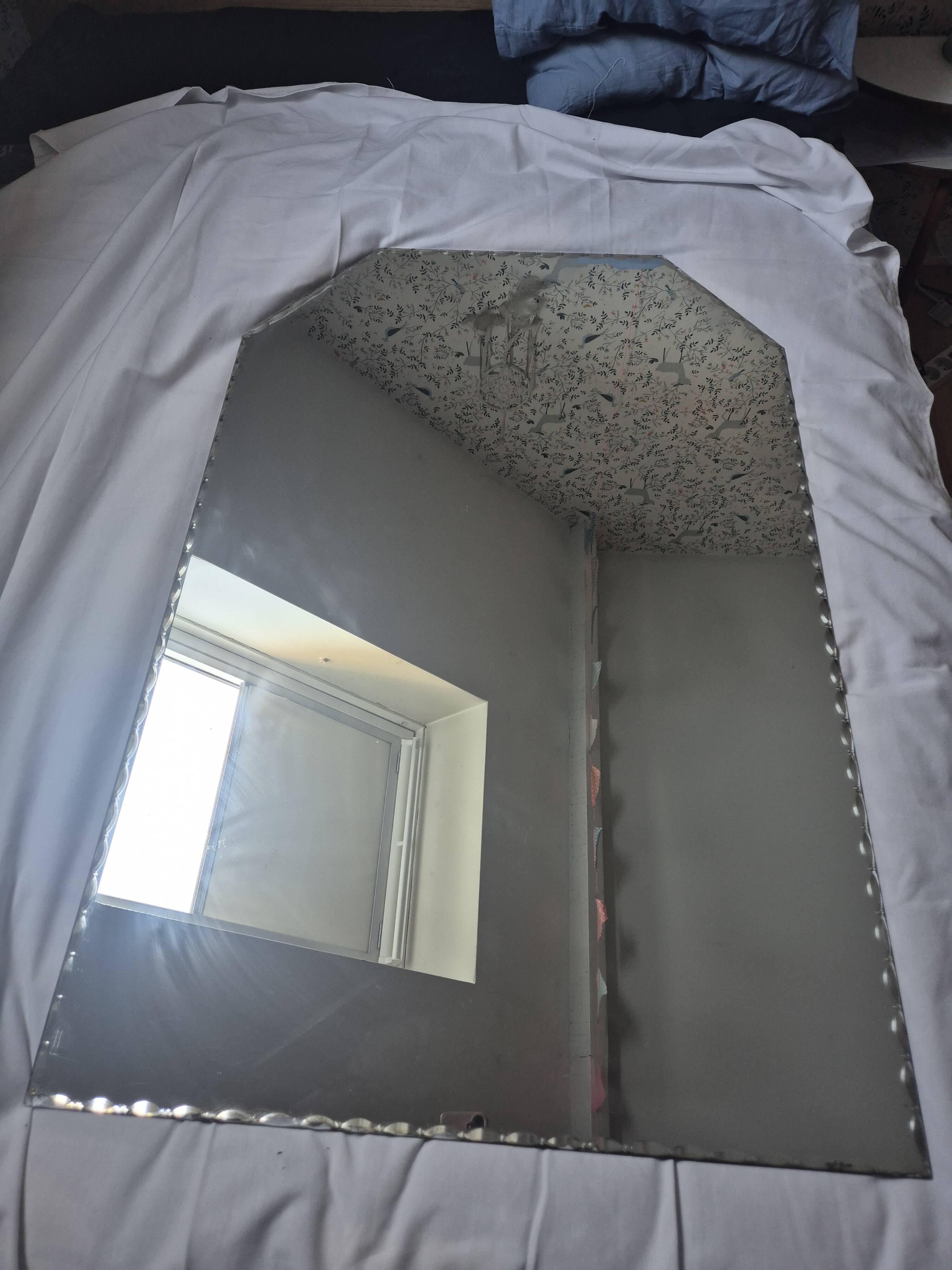 Rare Grand Mirror Vintage 1950 ✨ – Bevelled Edges – 105x69 cm