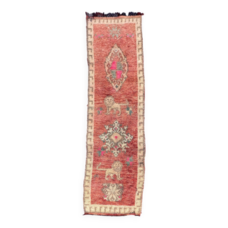 Neutral Boujad Moroccan rug - 313 x 88 cm