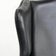 Black cowhide leather Chesterfield wingback chair in English style