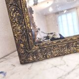 Petit miroir ancien en stuc doré à la feuille d'OR - "Isidore"
