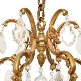 Louis XV style chandelier in gilded bronze with 6 light arms.