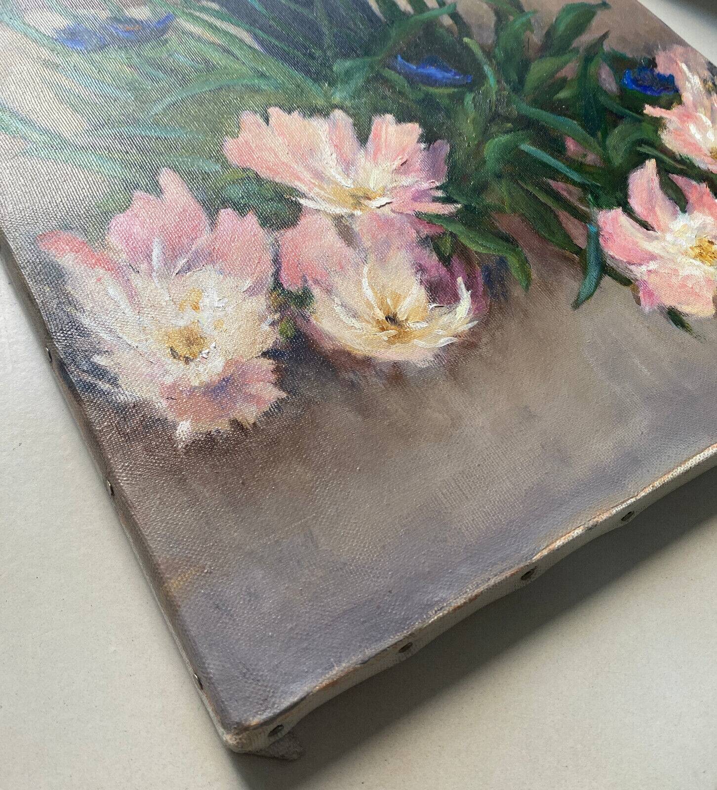 HST painting "bouquet of flowers in vase" signed Porcherot late 20th century