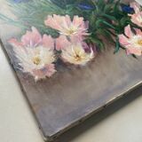HST painting "bouquet of flowers in vase" signed Porcherot late 20th century