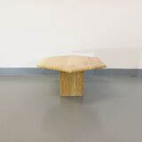 Vintage travertine hexagonal coffee table from the 70s 80s