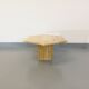 Vintage travertine hexagonal coffee table from the 70s 80s