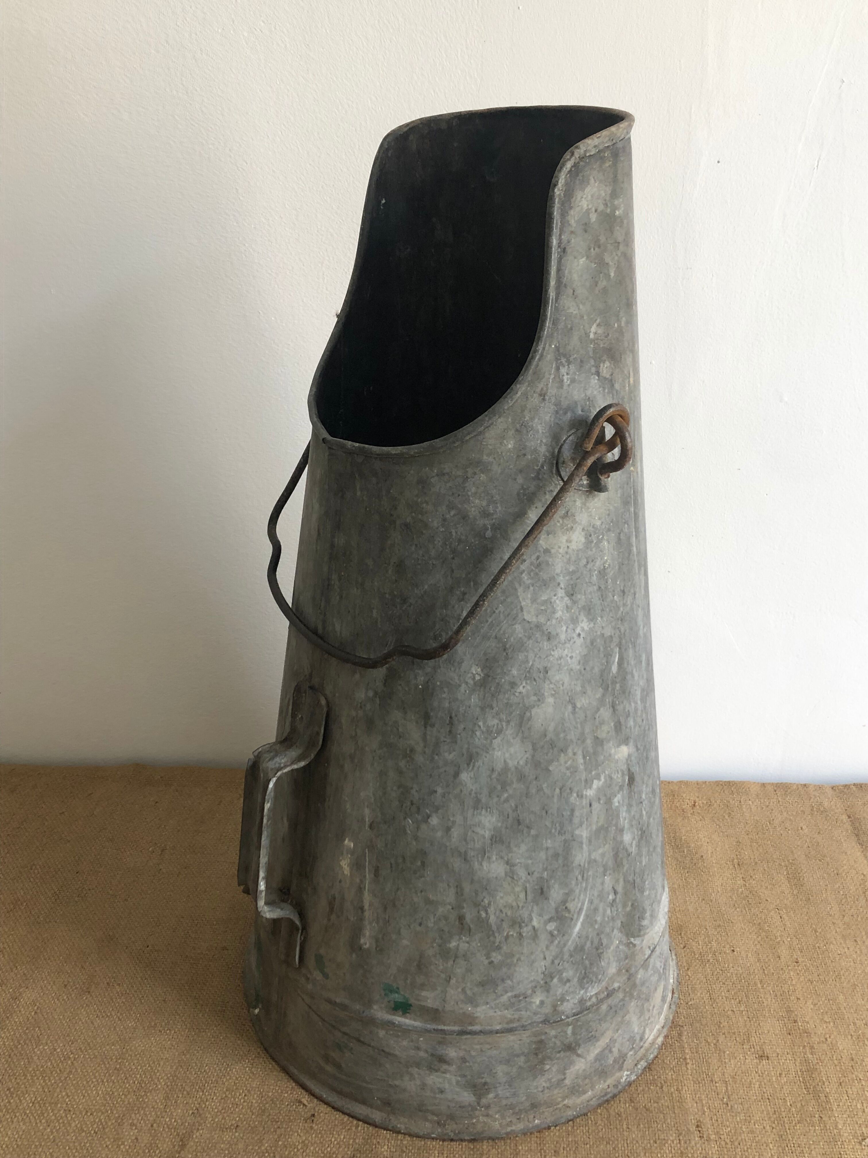 Old coal bucket, zinc