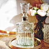 Carafe rectangulaire en verre bouchon verre et liège