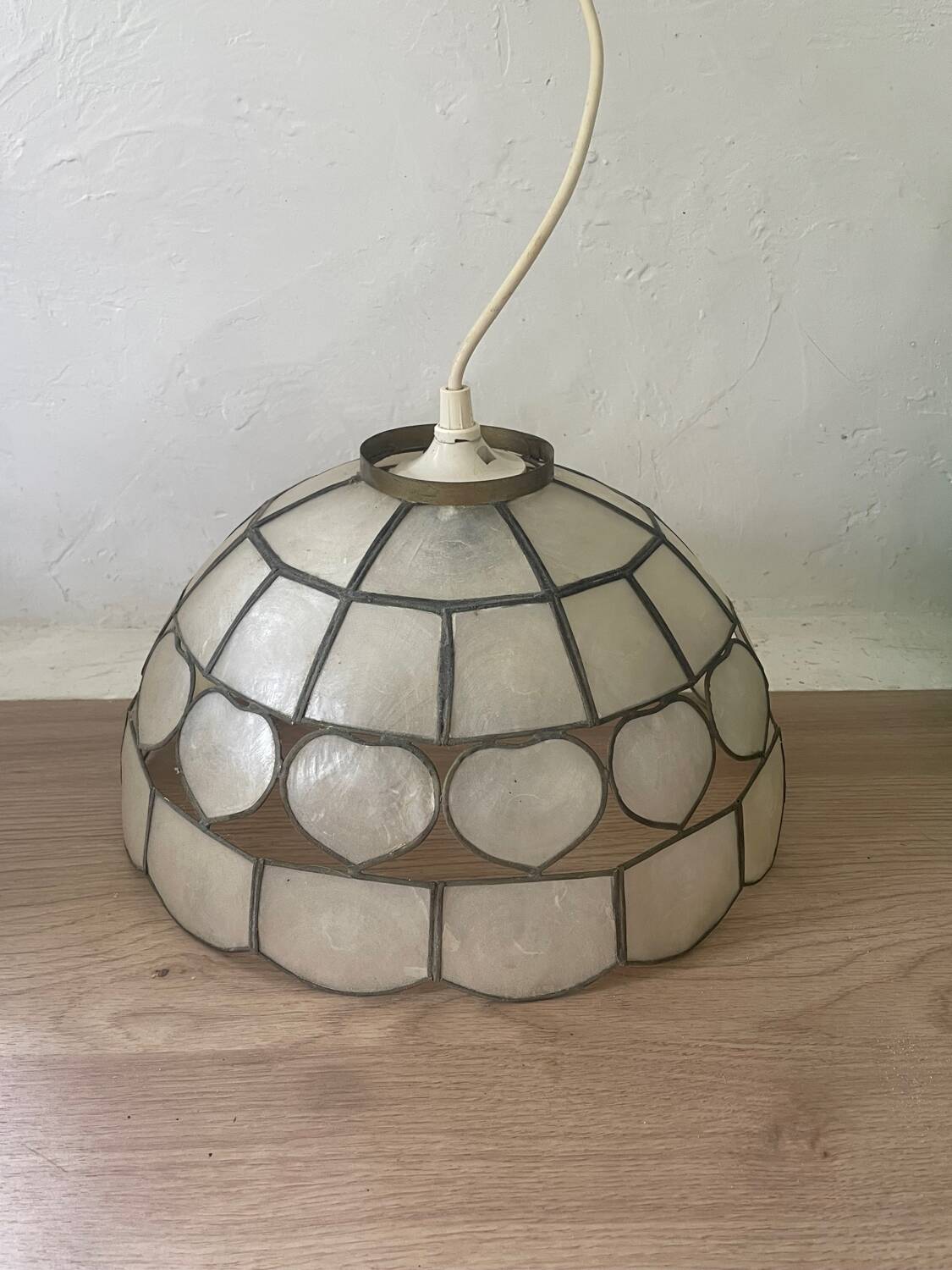 Vintage mother-of-pearl heart pendant