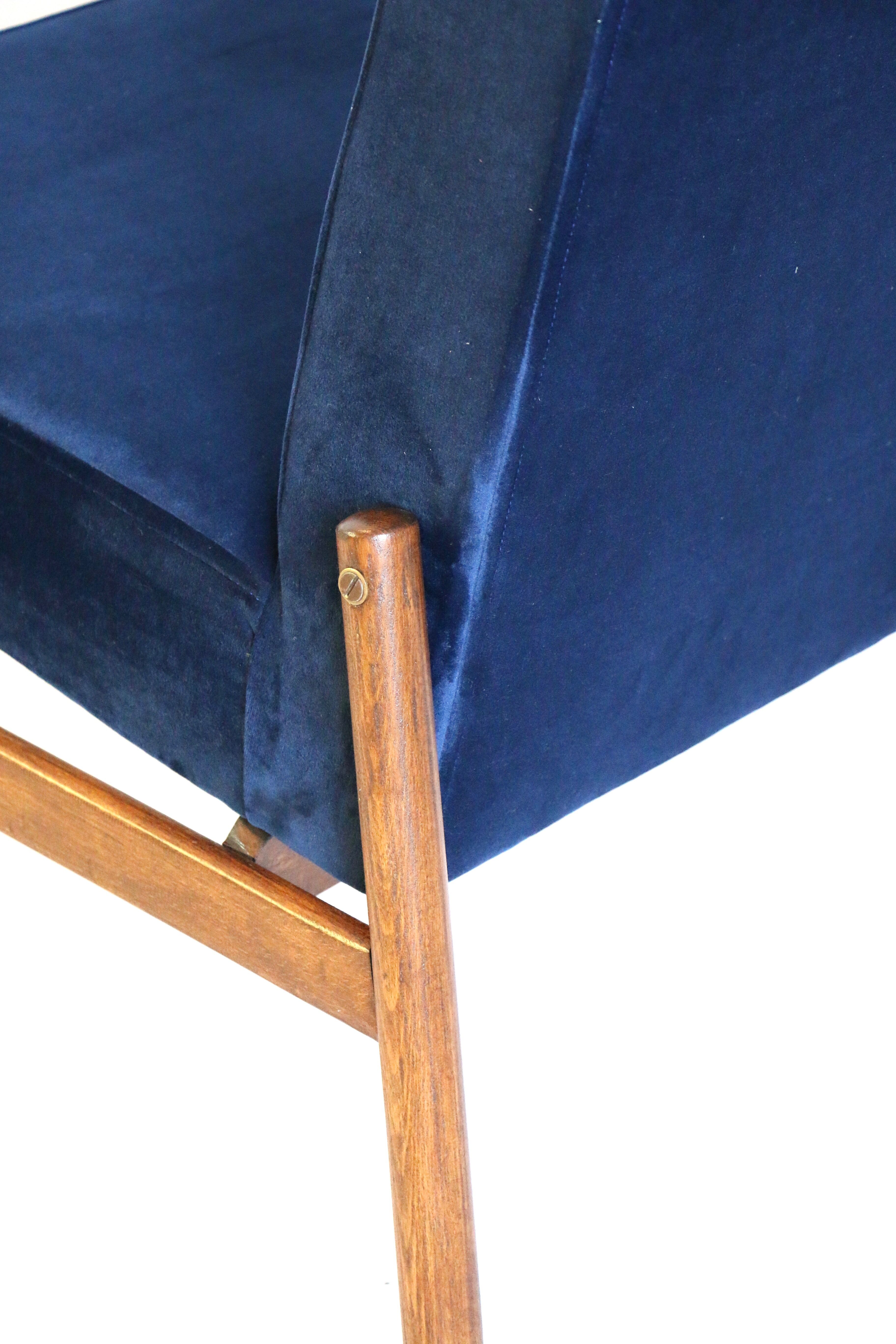 Ensemble de fauteuils en velours bleu