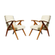 Paire de fauteuils vintage scandinave en bois blond