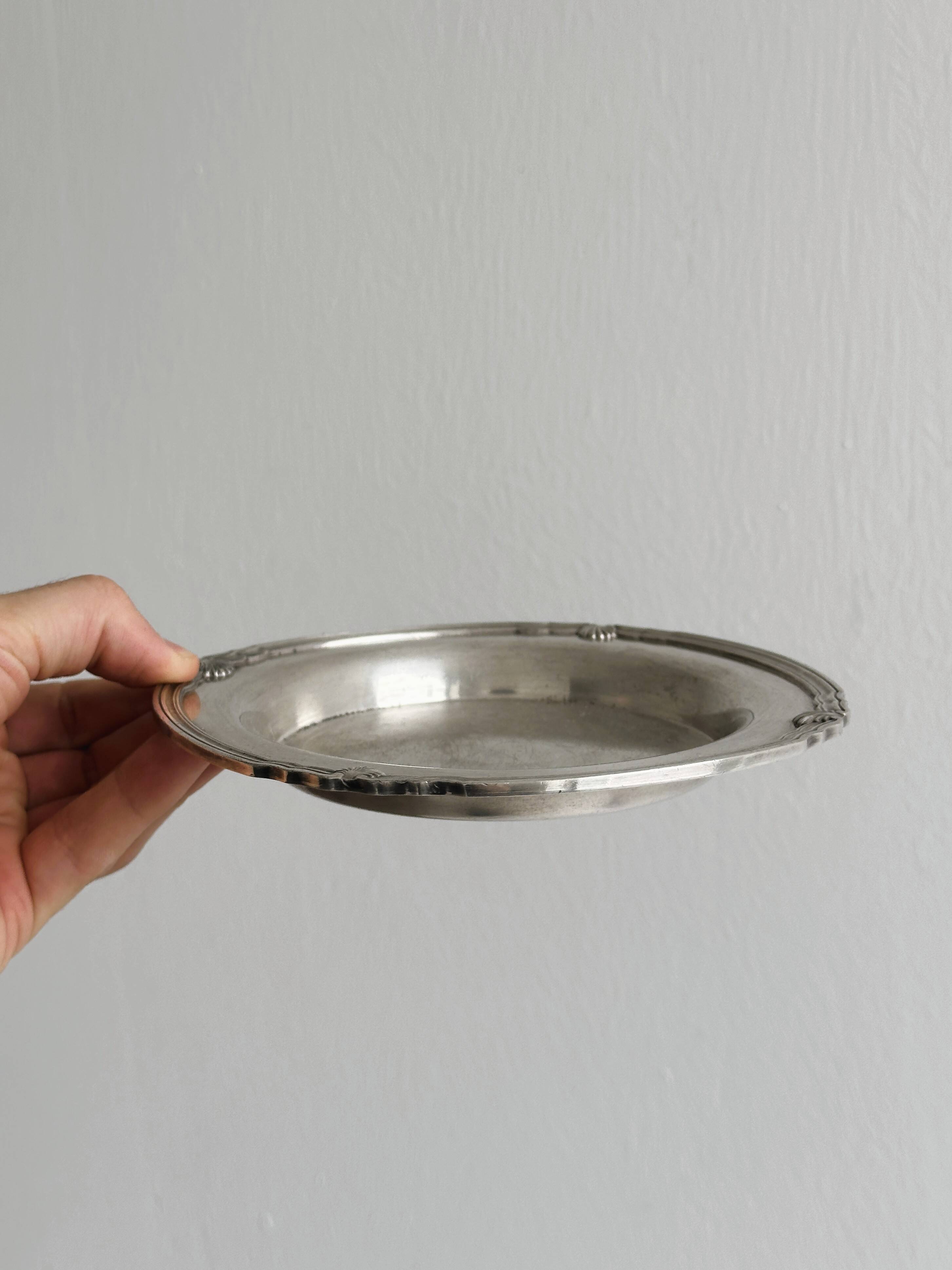 Silver-plated metal bowl