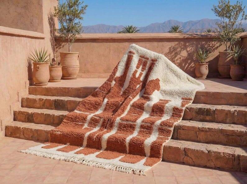 Berber carpet in Moroccan wool from the Atlas, size 2/3 m.