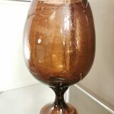 Grande coupe "de mariage" en verre de Biot de 40cm