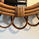 Vintage rattan sun mirror – large model 50 cm