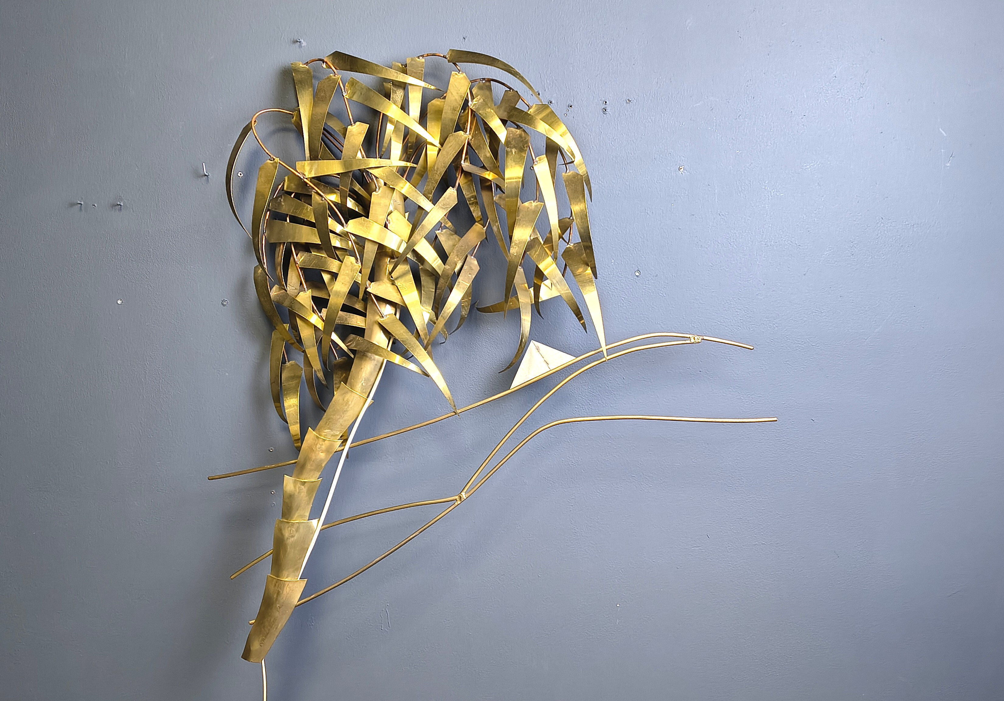 Palm tree wall light by Daniel D'Haeseleer, 1970s