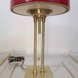 Lampe laiton plexi métal perforé 1954