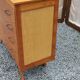 Vintage chest of drawers in blond and golden oak, compass legs and 4 drawers, 1950s