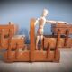 Wooden sewing basket